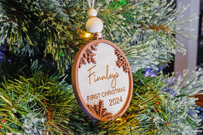 Personalized Baby's First Christmas Ornament! Custom Name & Year