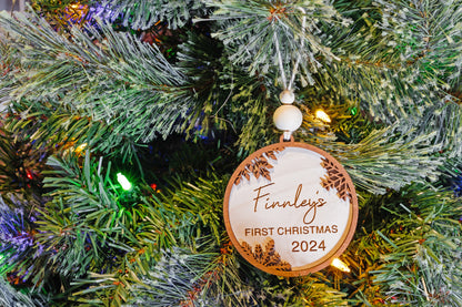 Personalized Baby's First Christmas Ornament! Custom Name & Year